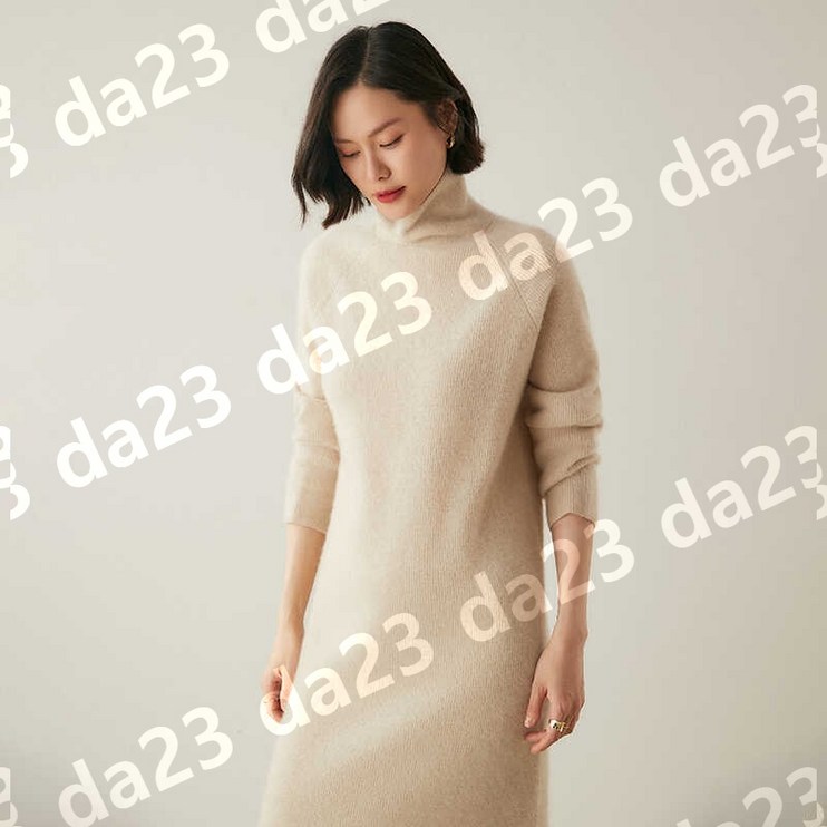 CASHMERE 100 캐시미어 터틀넥 롱니트 원피스 4컬러