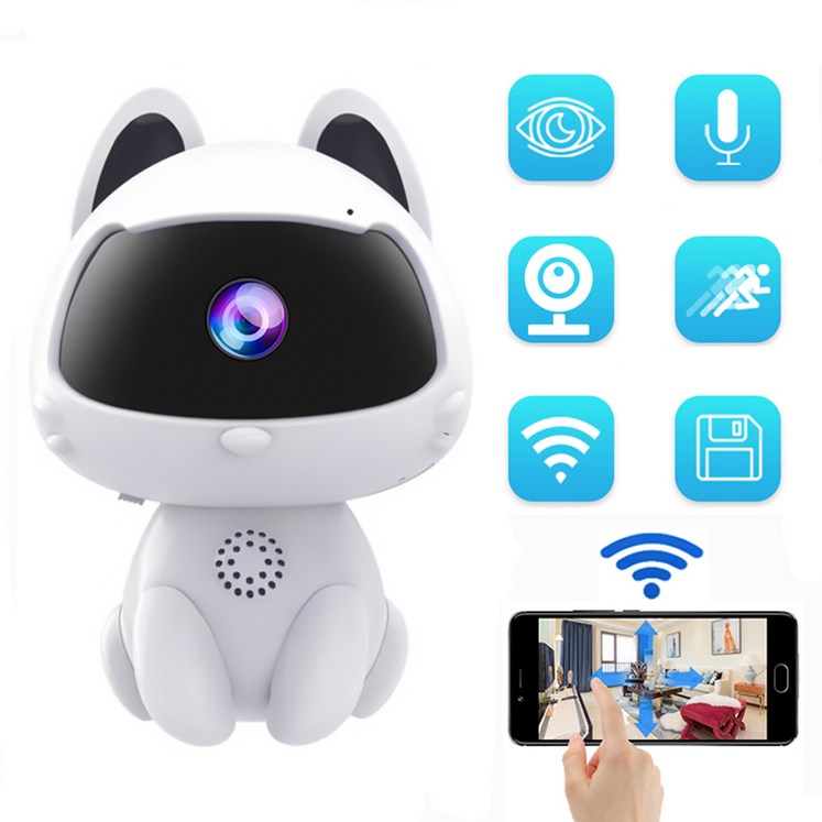 Fowod 고양이 무선 WiFi CCTV 고화질 카메라 실내외겸용