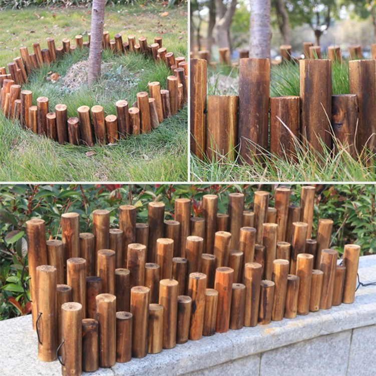 하이오브제 통나무 울타리 원목 나무 펜스 정원 화단 꾸미기