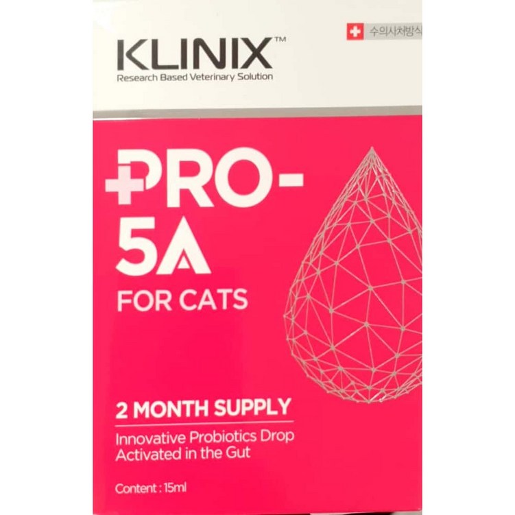 [정품] KLINIX PRO-5A 클리닉스 프로파이브에이 / 프로5A / 고양이 액상유산균제 15ml / 리뉴얼버전 20230628