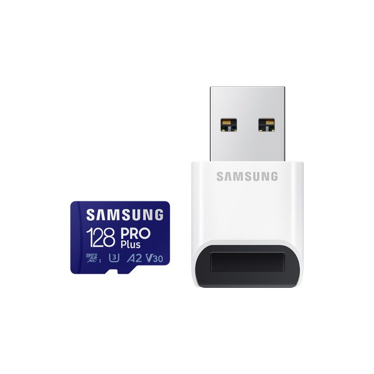 샌디스크sd카드128 삼성전자 정품 마이크로 SD 카드 PRO PLUS+리더기 닌텐도 블랙박스 스마트폰 외장 메모리 카드 128GB 256GB 512GB, 128GB