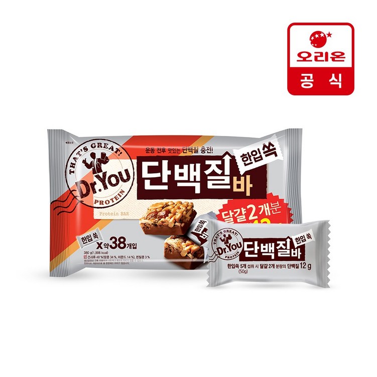 닥터유 단백질바 한입쏙, 10g, 38개입 - 쇼핑뉴스