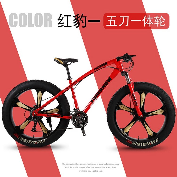 광폭타이어 자전거 24인치 26인치 4.0 팻바이크 변속 자전거 7단 20인치 일반형 MTB 산악 - 투데이밈