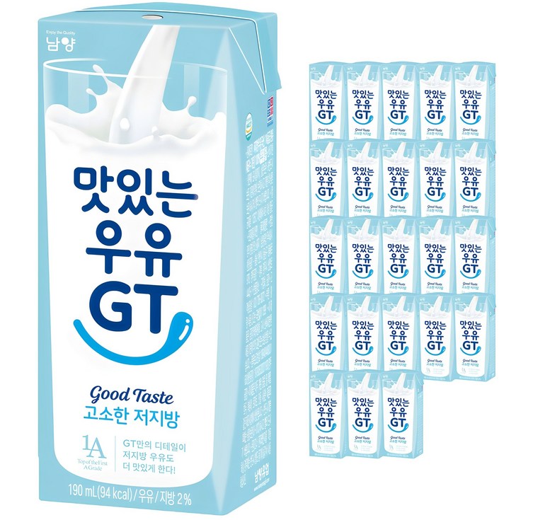 맛있는우유GT 고소한 저지방 멸균우유, 190ml, 24개