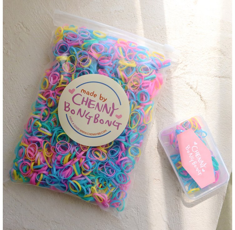 채니봉봉 여아용 대용량 고무줄 100g  휴대용 케이스 세트