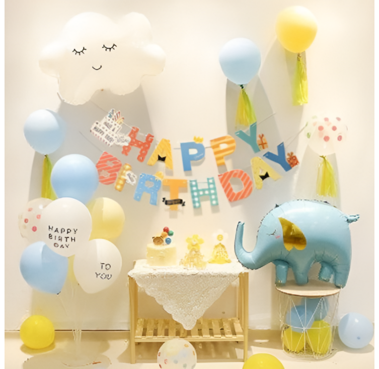 박스텔라 생일파티 풍선세트 가랜드 홈파티 용품 세트