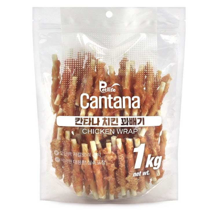 칸타나 치킨 대용량강아지간식, 1개, 1kg, 치킨꽈배기치킨스틱 칸타나 치킨 대용량강아지간식, 1개, 1kg, 치킨꽈배기치킨스틱