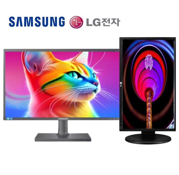 삼성 LG 피벗높낮이 FHD LED 사무업무병원용 24인치모니터 중고