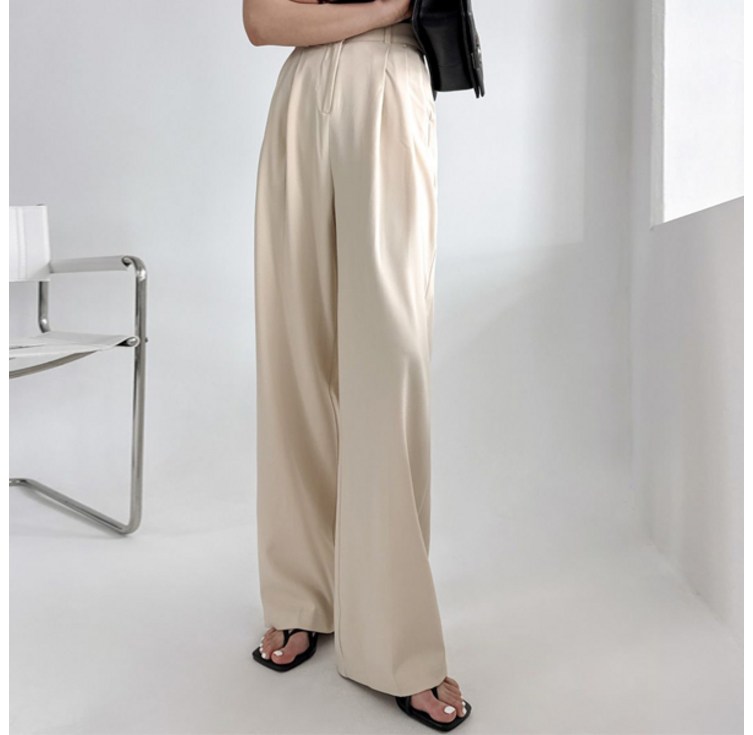 힐루나 여성 여름 스판 허리밴딩 투턱 찰랑 와이드 팬츠 리피트슬랙스