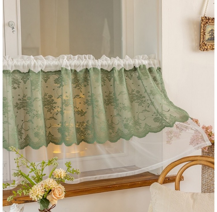 레이스 이중 가림막커튼 예쁜 카페짧은 커튼