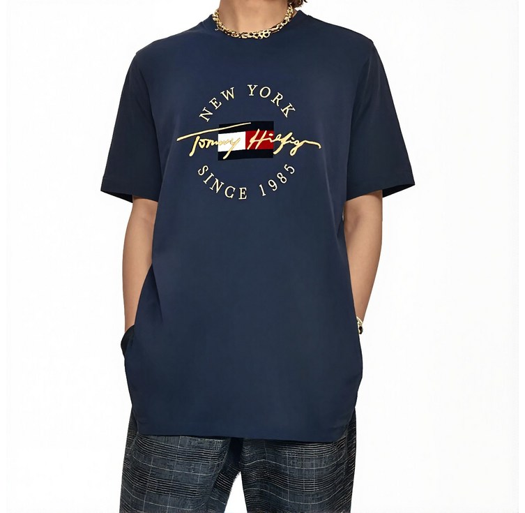 타미힐피거 남녀 공용 반팔 티셔츠 T4510