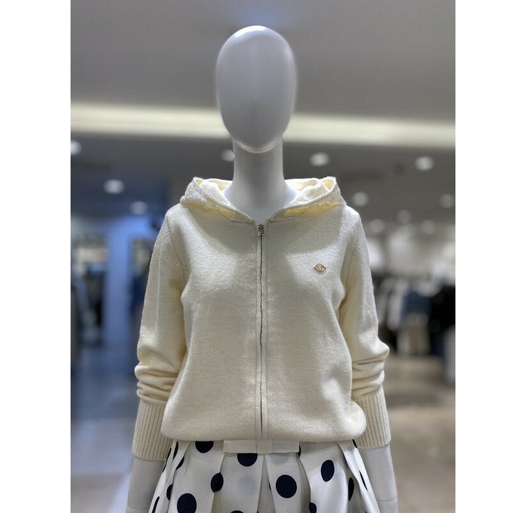 올리브데올리브 올리브데올리브  후드레이스배색니트가디건 YK5SD421 P003529532