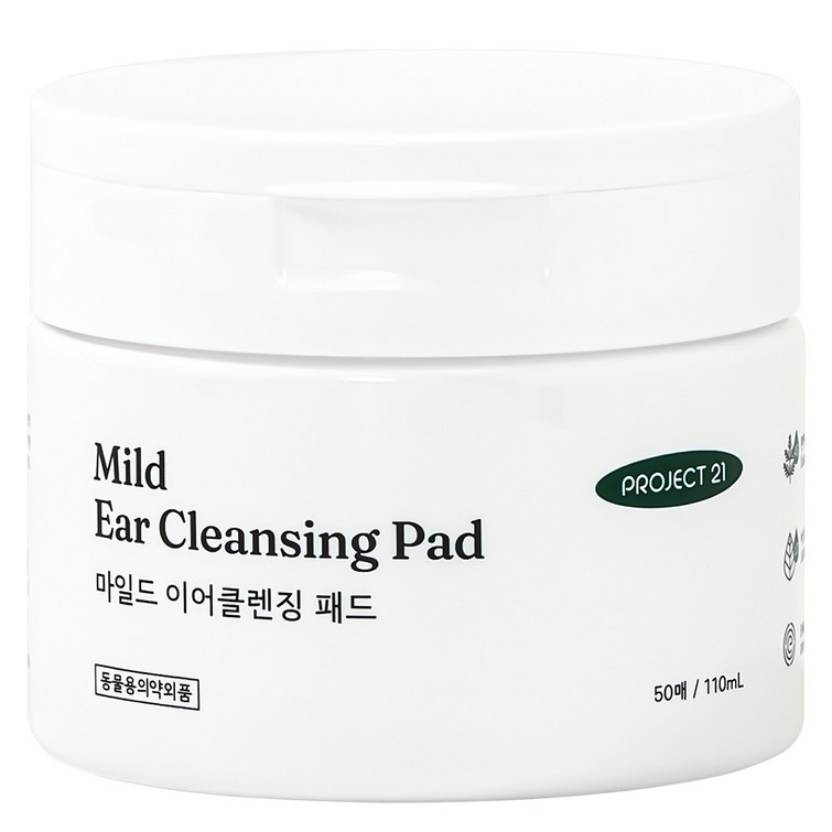 프로젝트21 마일드 이어클렌징 패드 강아지 고양이 귀청소 귀세정제, 110ml, 1개